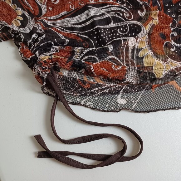 Schott NYC 70s Vintage Abstract Print Mesh Top - Picture 8 of 16